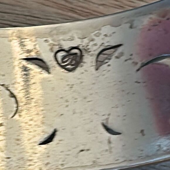 Brighton Silver filagree cut out Bangle bracelet with small rhinestones - Picture 8 of 8